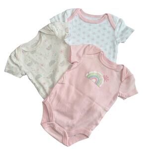Baby Views Short Sleeve Bodysuit Bundle Baby Girl Rainbow Pink 3-6 Months